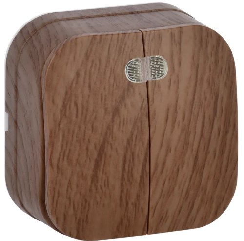 Выключатель с подсветкой накладной IEK Glory ВС20-2-1-ХД 2-кл. дуб картинка